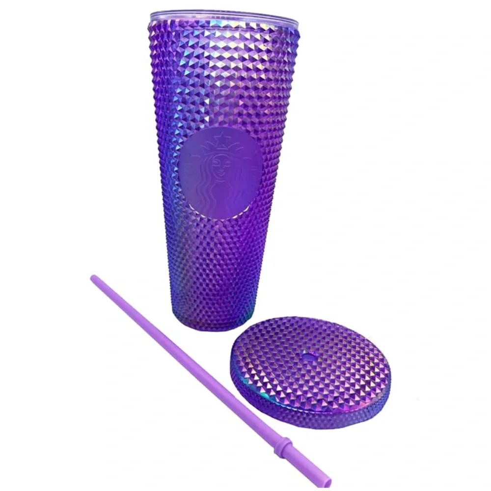 Starbucks Summer 2022 Oil Slick Metallic Purple Studded Venti tumbler - Picture 2 of 8